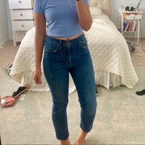 Madewell high rise slim crop boy jean